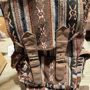 Bohemian Aztec Striped Backpack